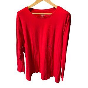 Lane Bryant NWT Red Boat Neck Long Sleeve T Shirt Sz 22